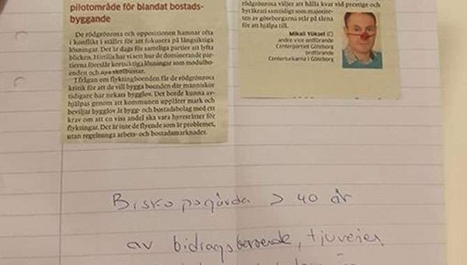 İsveç, Göteborg, ırkçı mektup, Mikail Yüksel