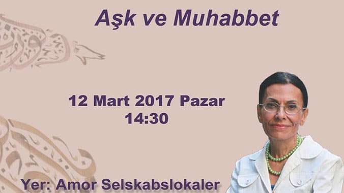 Kur'an-ı Kerîm ve tasavvuf konusunda çalışmaları olan Mutasavvıf Cemalnur Sargut 12 Mart'ta Danimarka Kopenhag yakınlarındaki Rödovre'da konferans verecek.